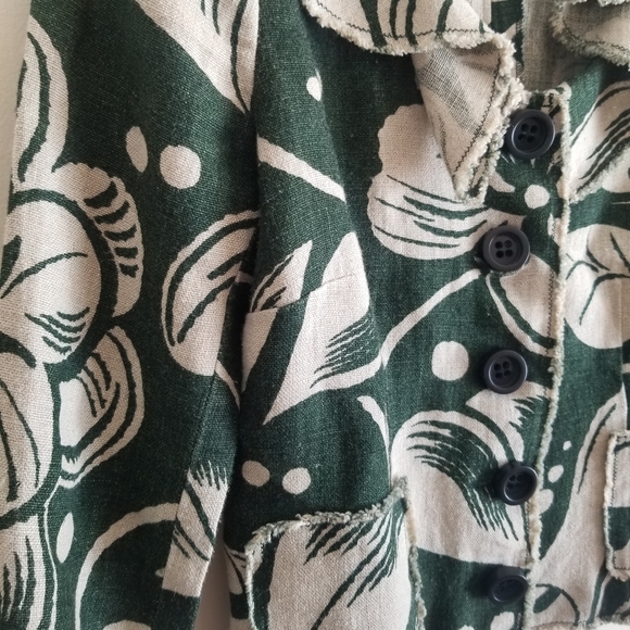 MOSCHINO CHEAP AND CHIC Vintage Floral Linen Button Front Blazer - Picture 8 of 10